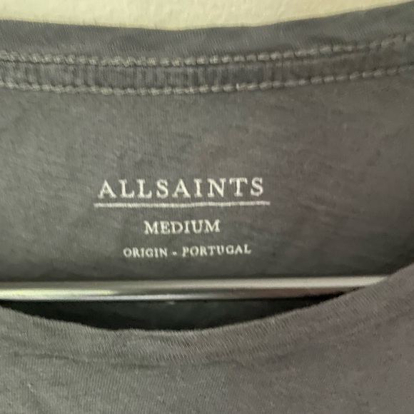All Saints Oversized Minimalist Charcoal Tee Size Medium - Picture 3 of 7